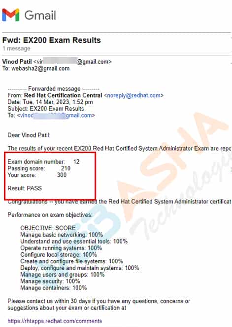 Exam EX200 Passing Score